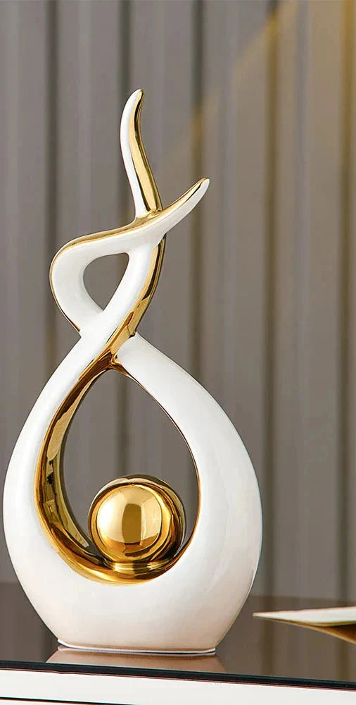 Moderne Abstracte Sculptuur Met Gouden Accenten Voor Interieurdecoratie - Image 15
