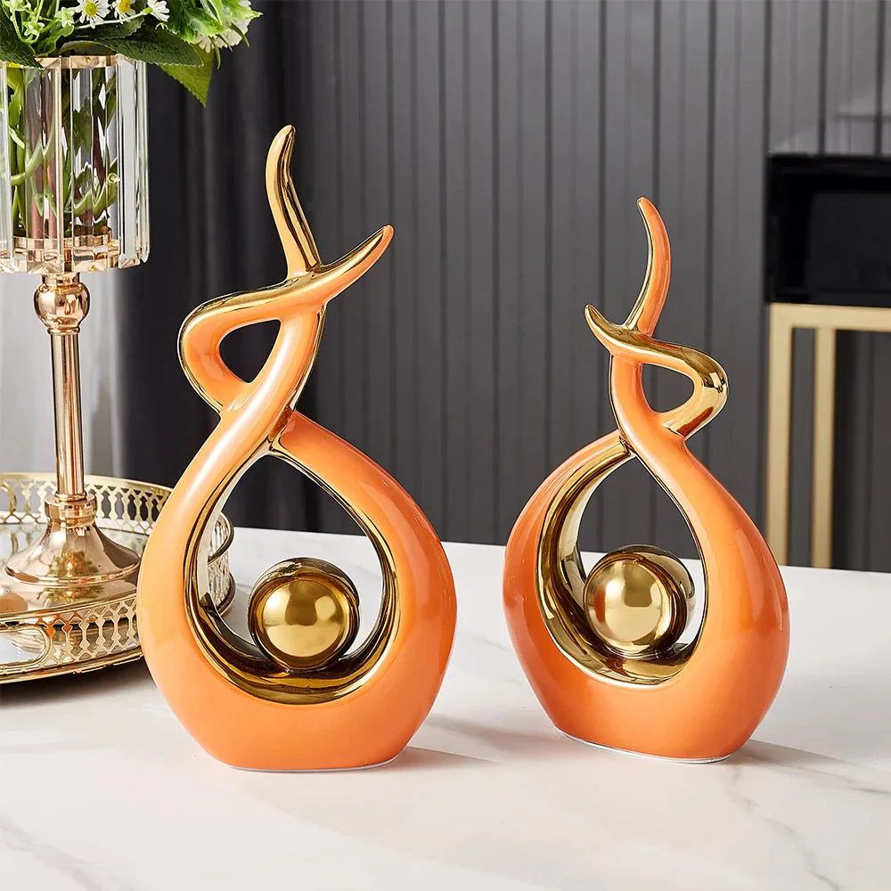 Moderne Abstracte Sculptuur Met Gouden Accenten Voor Interieurdecoratie - Image 7
