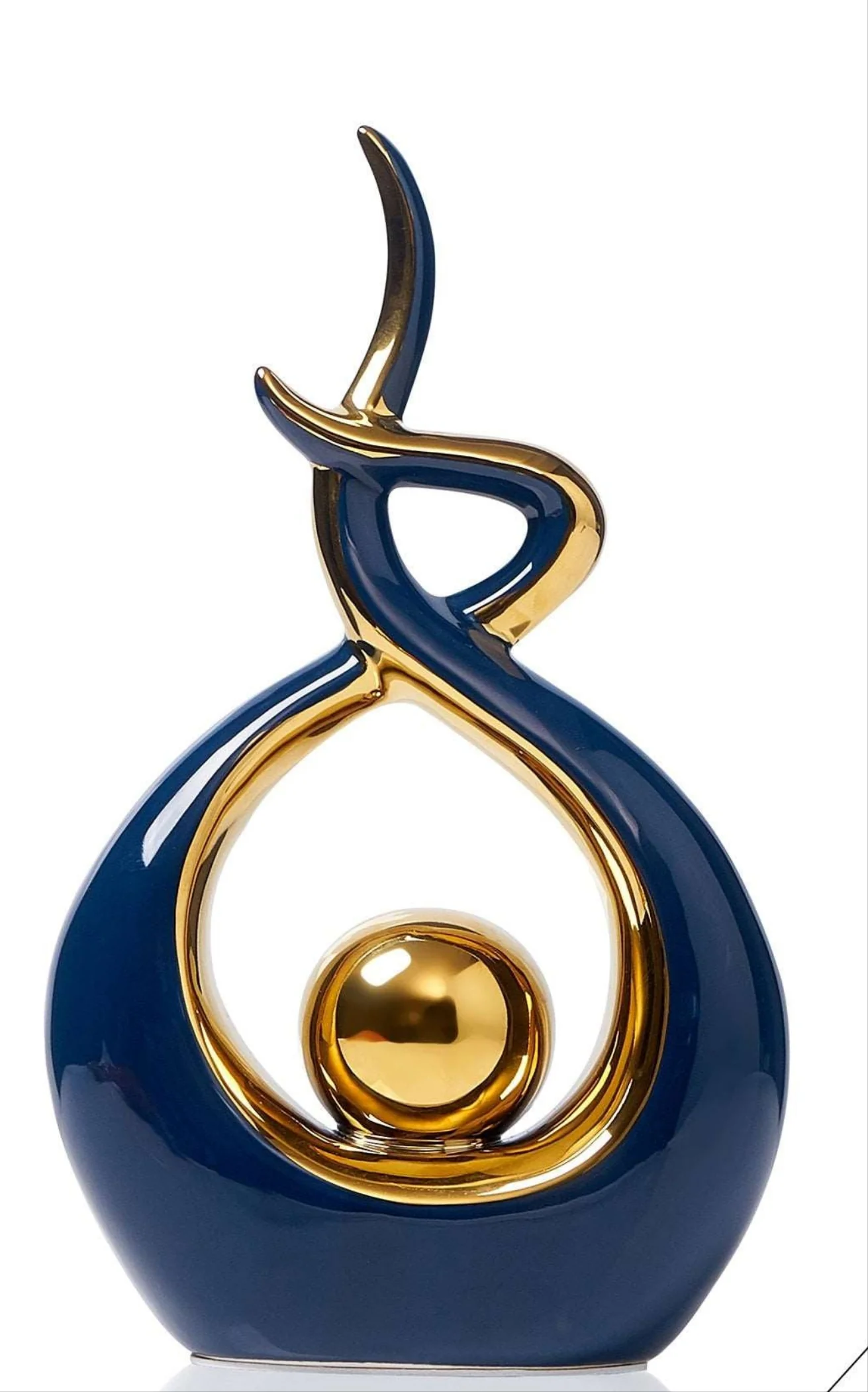 Moderne Abstracte Sculptuur Met Gouden Accenten Voor Interieurdecoratie - Image 9