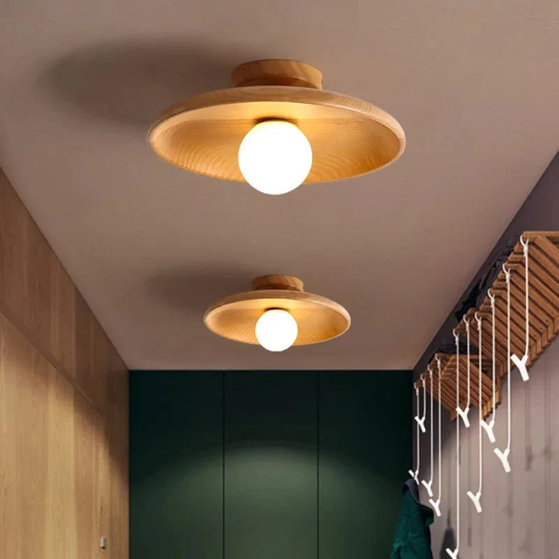 Moderne Houten Plafondlamp Bal - Image 3