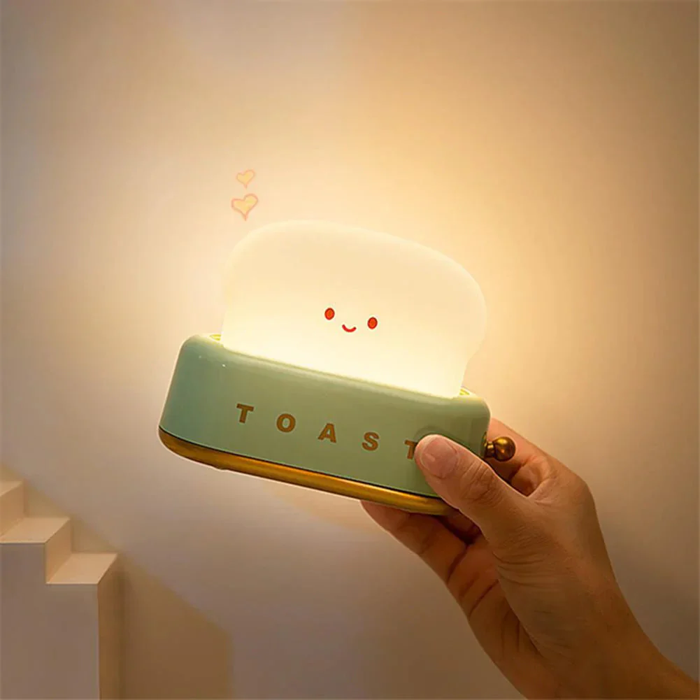 Nachtlampje Slaapkamer Schattig Broodrooster Ontwerp Met Instelbare Helderheid - Image 2