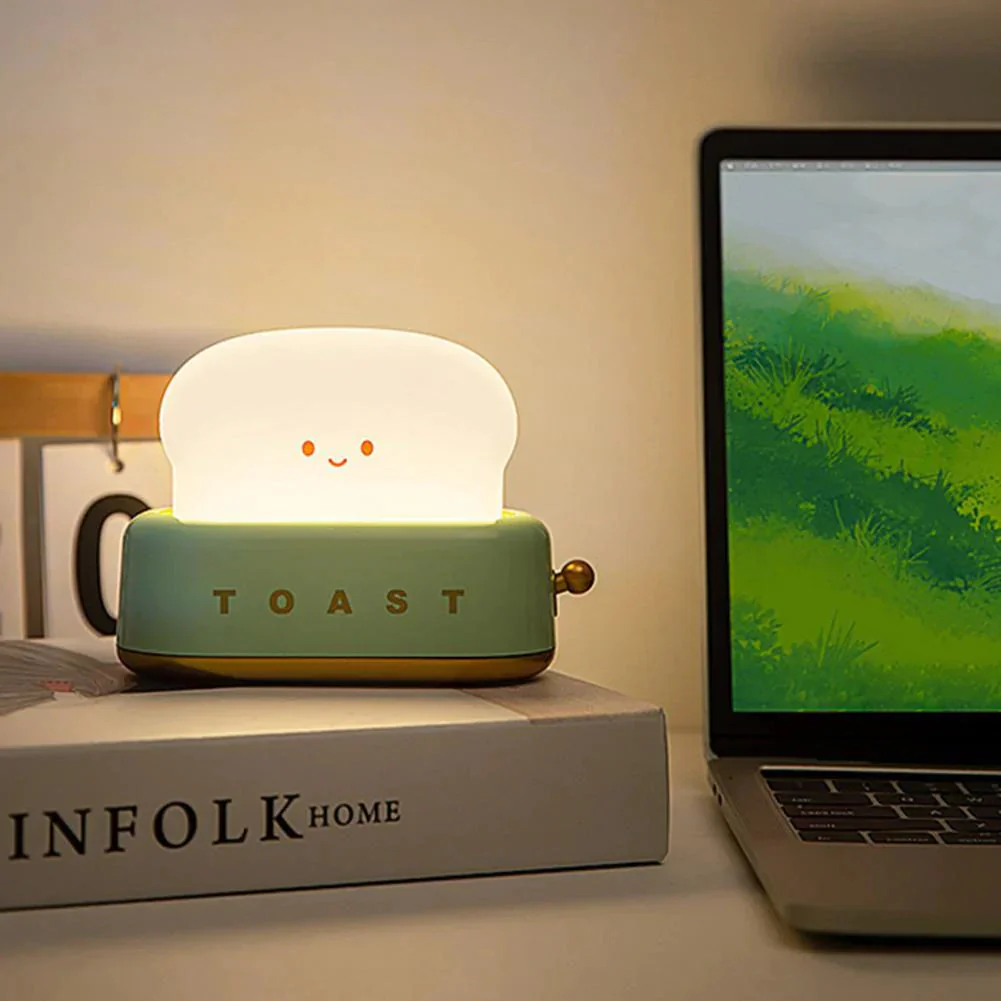 Nachtlampje Slaapkamer Schattig Broodrooster Ontwerp Met Instelbare Helderheid - Image 4