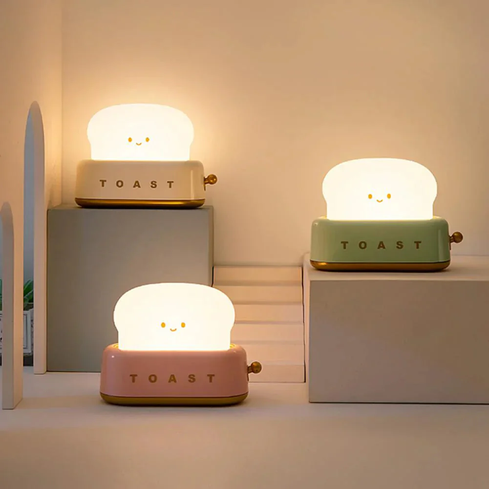 Nachtlampje Slaapkamer Schattig Broodrooster Ontwerp Met Instelbare Helderheid - Image 6