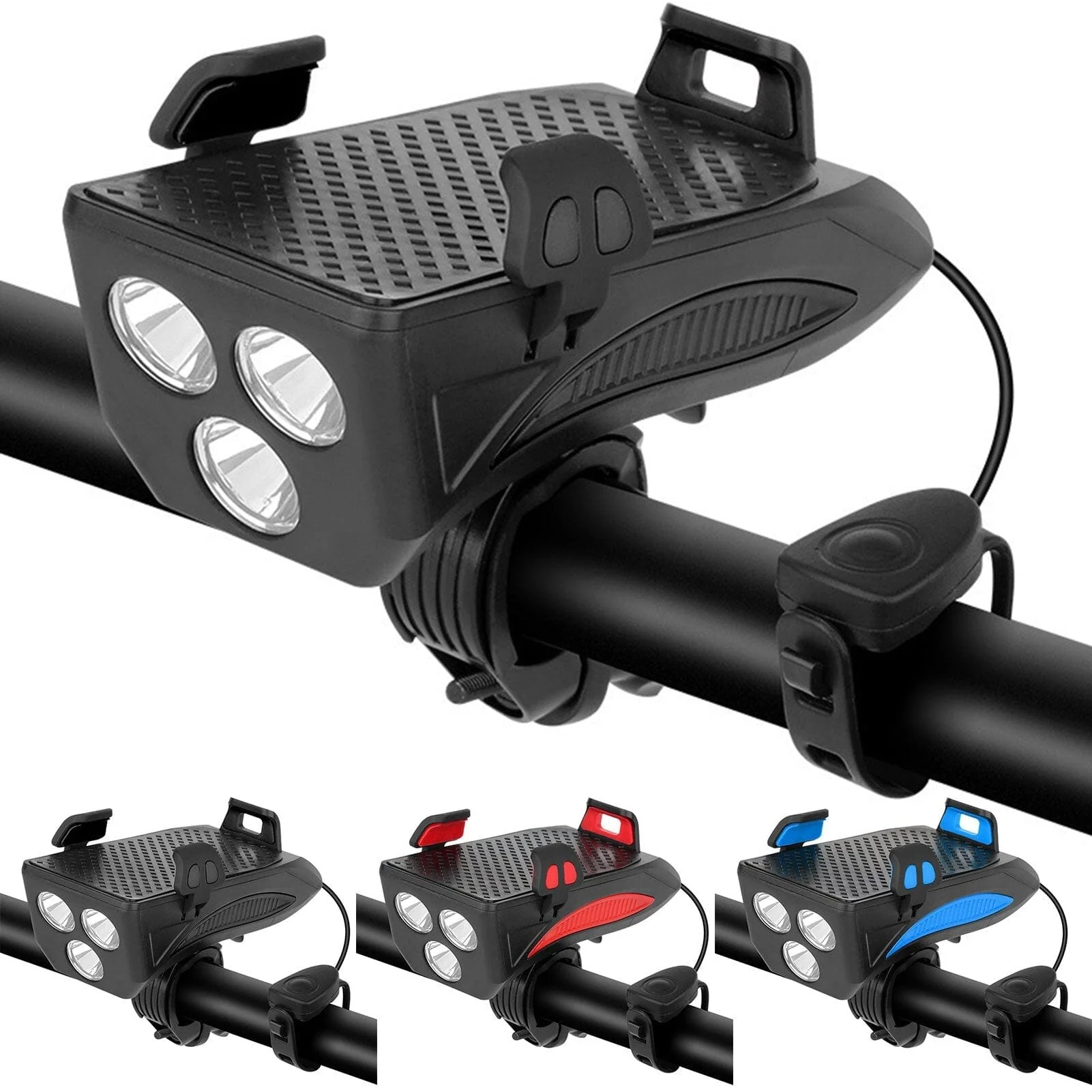 Oplaadbare Fietslamp met Telefoonhouder en Claxon voor Veilig Fietsen - Image 2