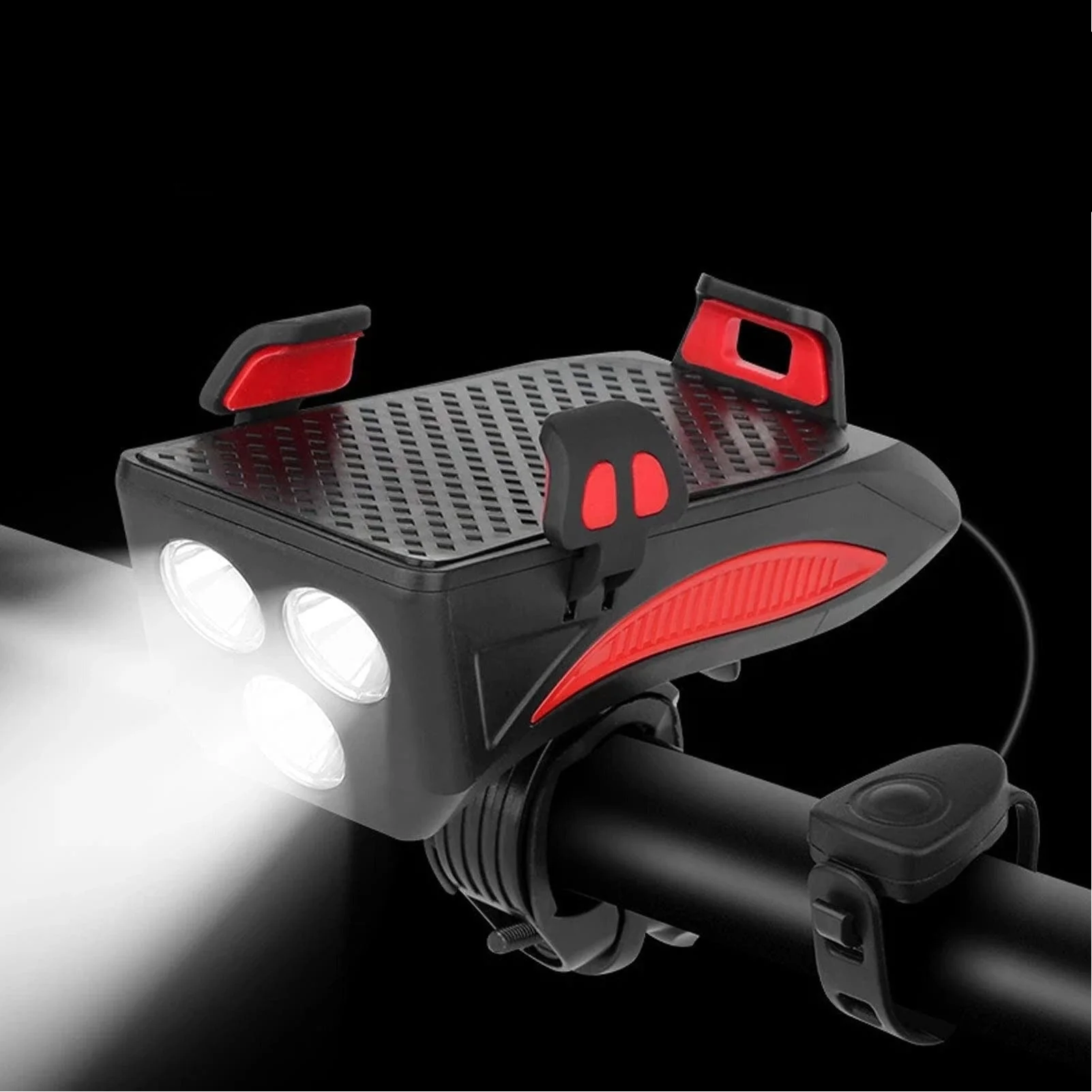 Oplaadbare Fietslamp met Telefoonhouder en Claxon voor Veilig Fietsen - Image 3