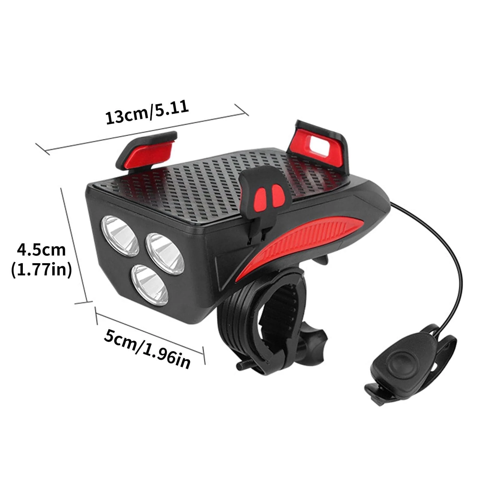 Oplaadbare Fietslamp met Telefoonhouder en Claxon voor Veilig Fietsen - Image 7