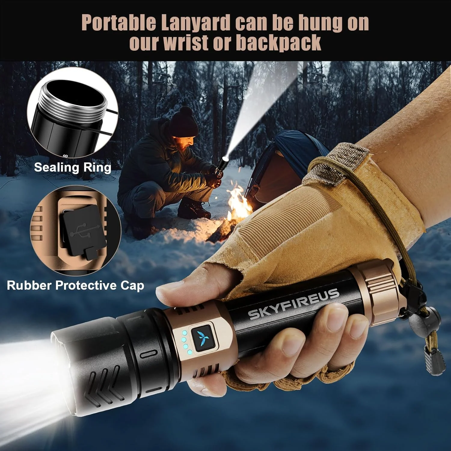 Oplaadbare Zaklamp met Zoomfunctie en Powerbank, Ideaal voor Avonturen en Noodsituaties - Image 2