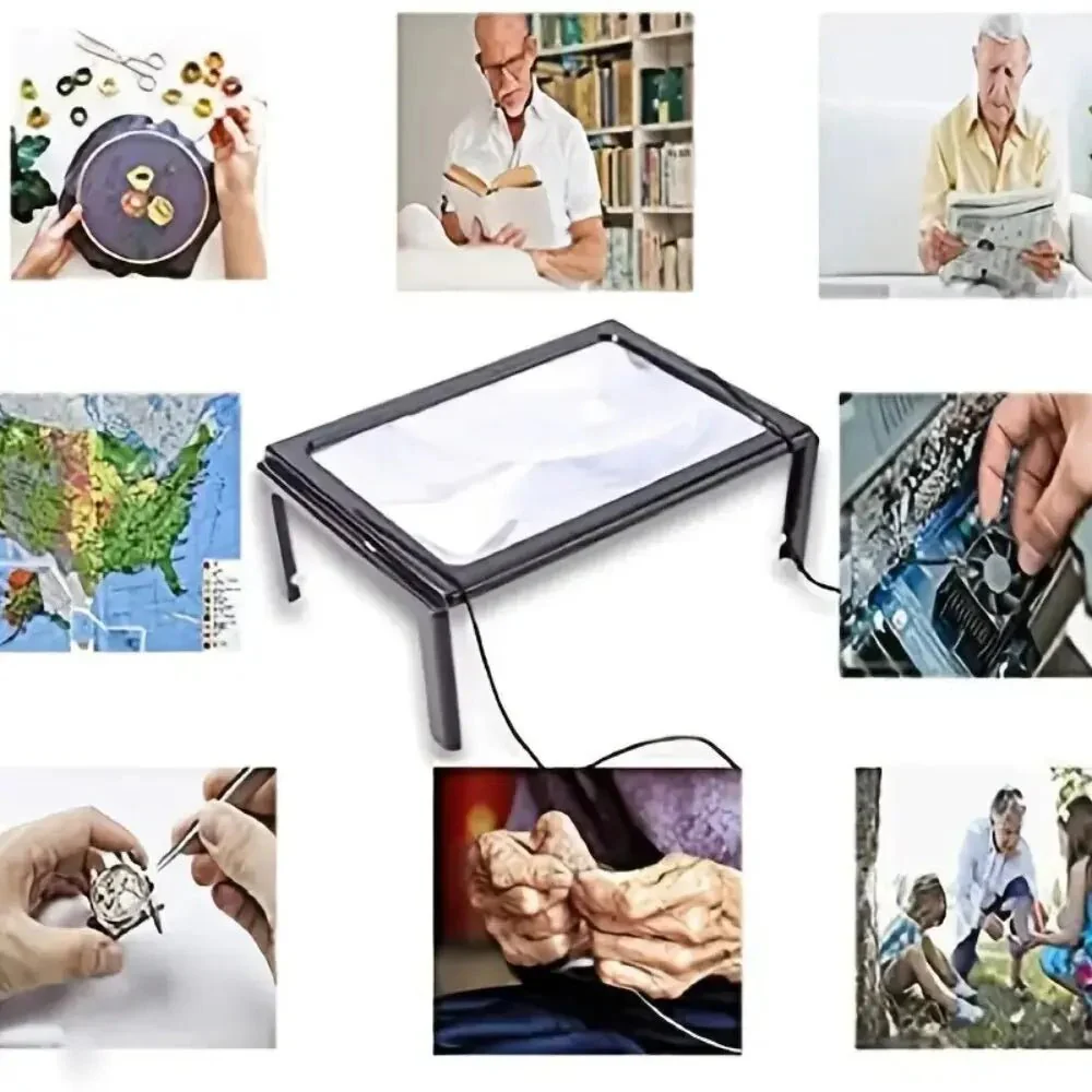 Opvouwbare Loep met LED-verlichting voor Handsfree Lezen en 3x Vergroting - Image 4