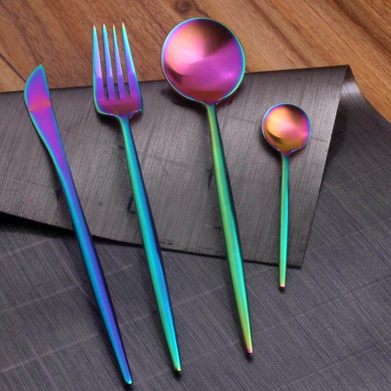 Regenboog Bestek Set (4 Stuks)
