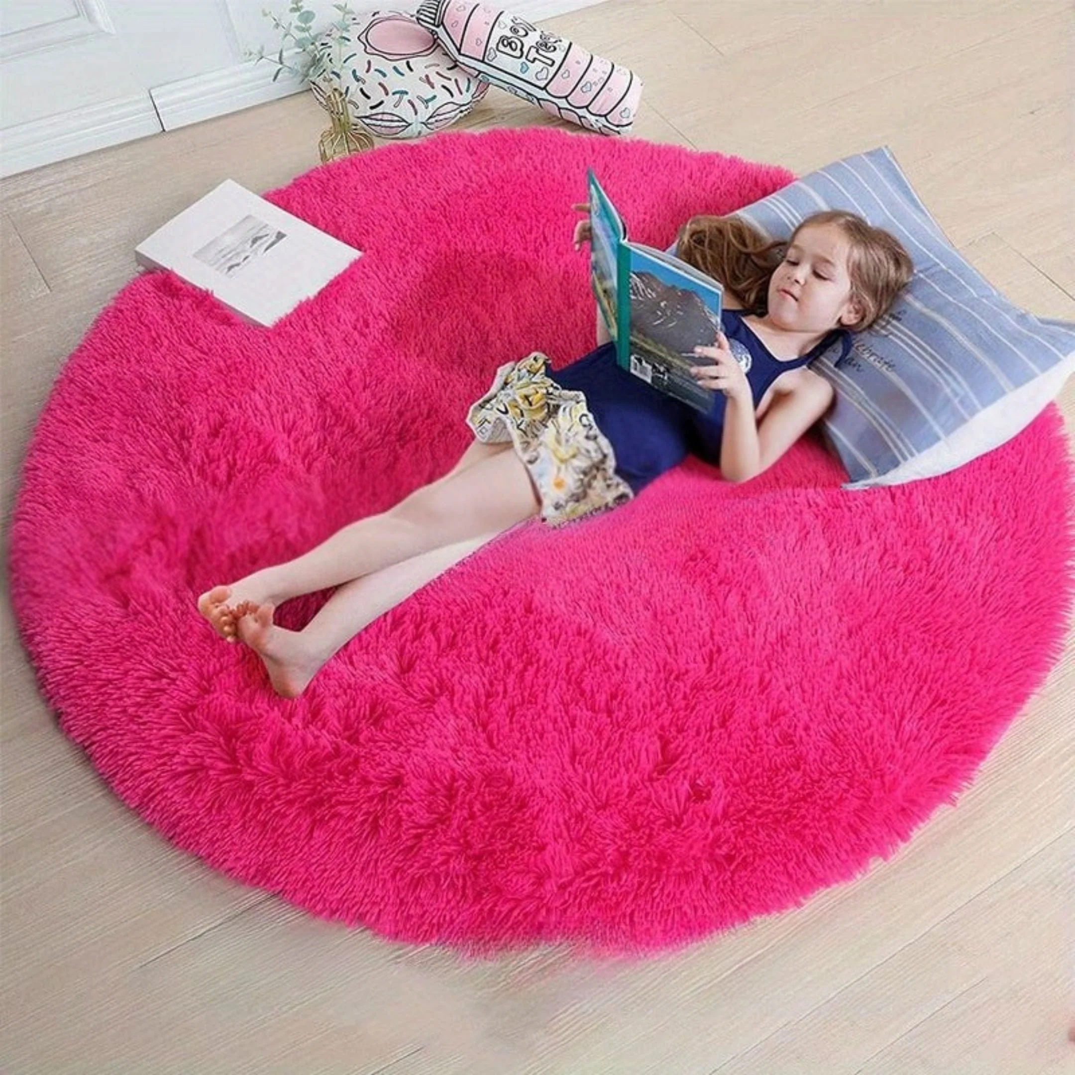 Rond Vloerkleed Pluizig voor Kinderkamer en Woonkamer - Image 11