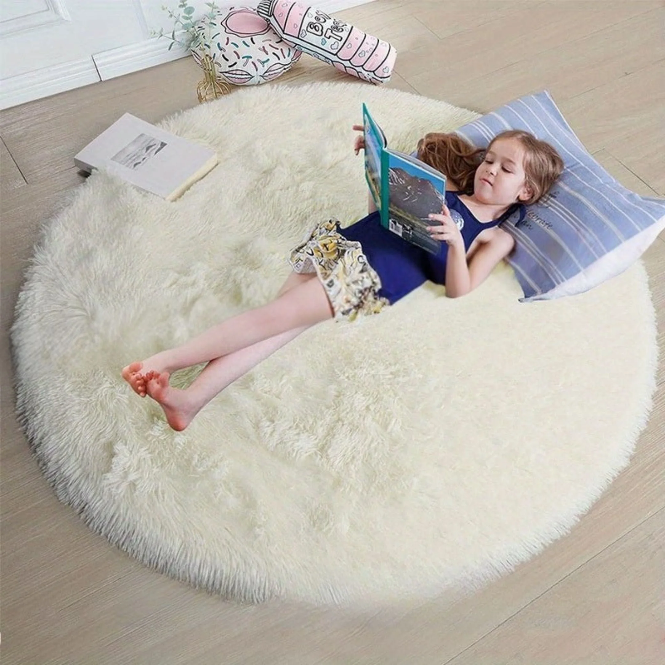 Rond Vloerkleed Pluizig voor Kinderkamer en Woonkamer - Image 12