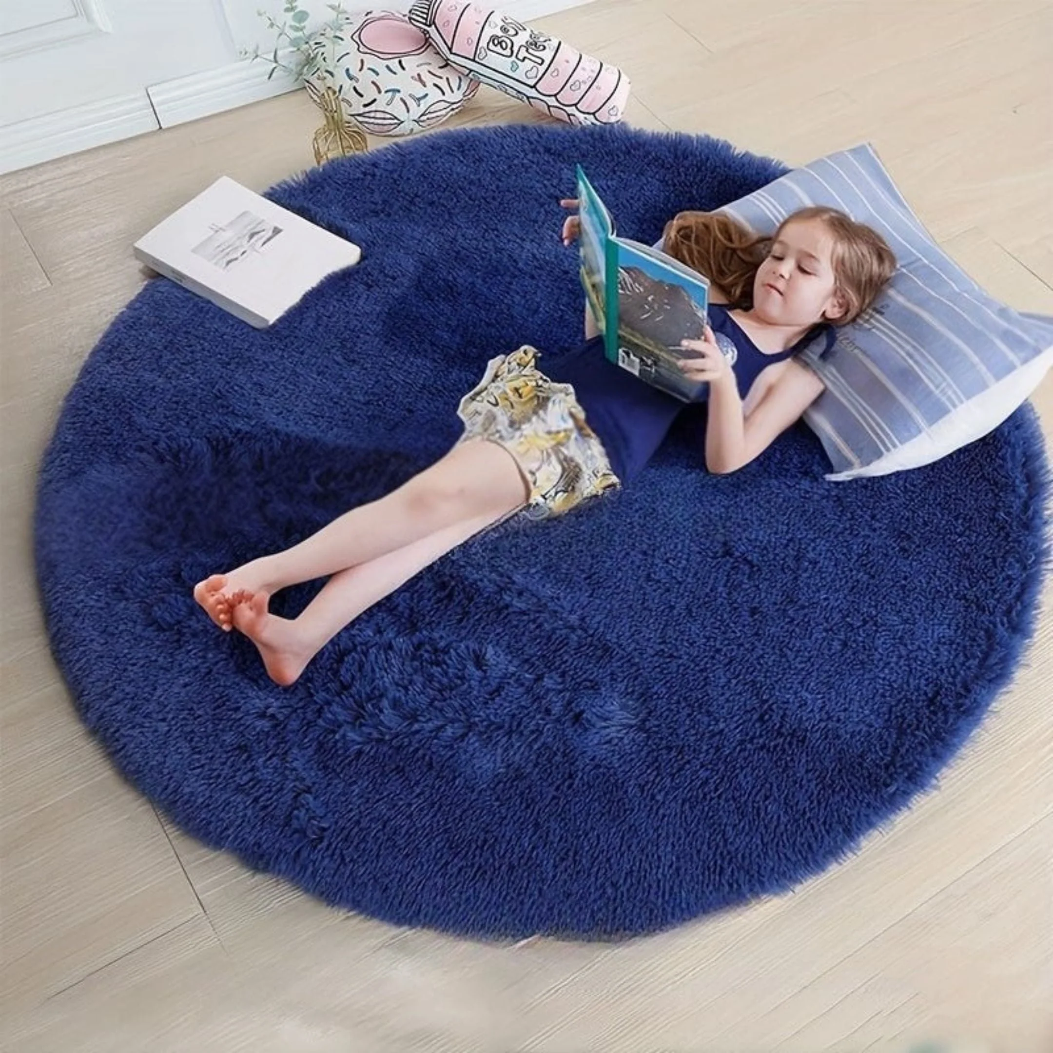 Rond Vloerkleed Pluizig voor Kinderkamer en Woonkamer - Image 14
