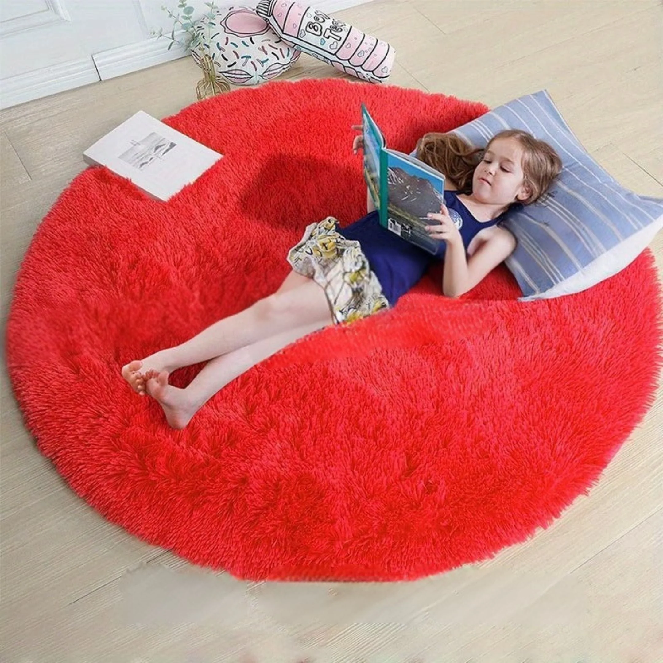 Rond Vloerkleed Pluizig voor Kinderkamer en Woonkamer - Image 16