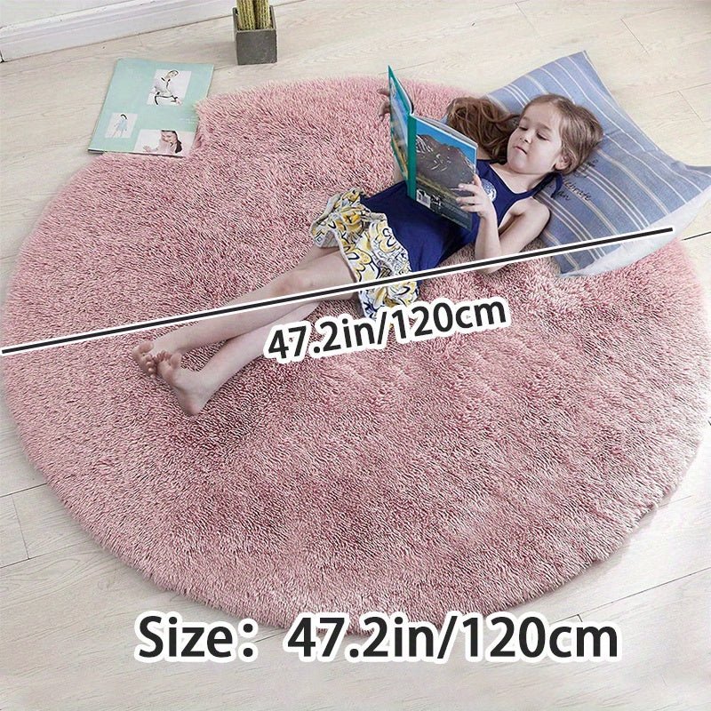 Rond Vloerkleed Pluizig voor Kinderkamer en Woonkamer - Image 3