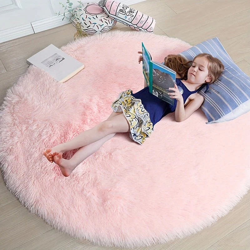 Rond Vloerkleed Pluizig voor Kinderkamer en Woonkamer - Image 4