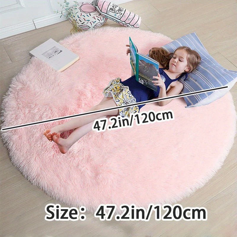 Rond Vloerkleed Pluizig voor Kinderkamer en Woonkamer - Image 9