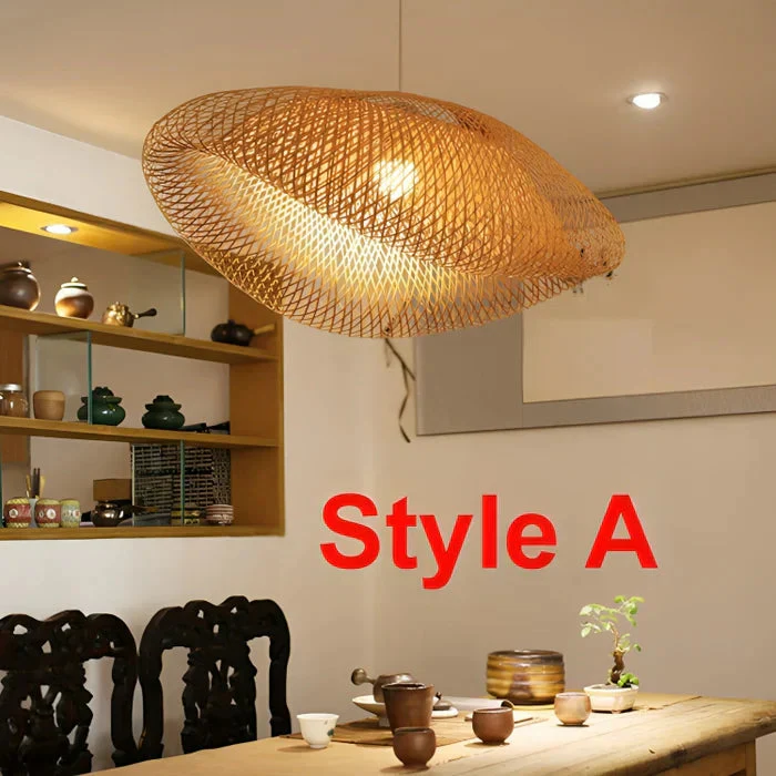 Rotan Hanglamp voor Woonkamer of Eetkamer met Natuurlijke Sfeer