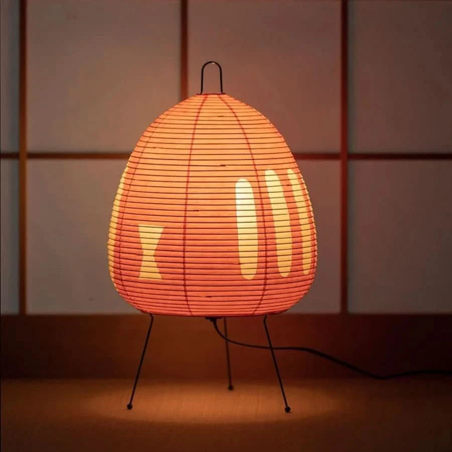Tafellamp van Rijstpapier met IJzeren Voet in Japans Design - Image 12