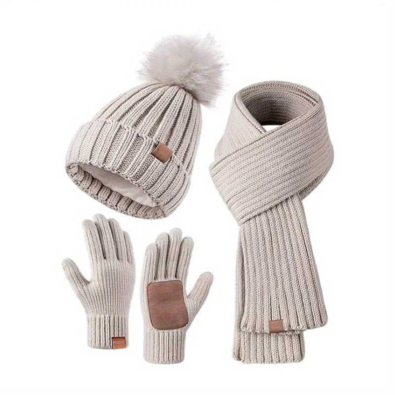 Unisex Winterset 3-in-1 Met Muts Sjaal En Handschoenen