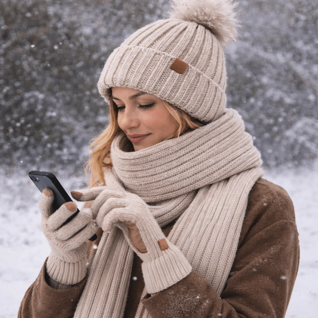Unisex Winterset 3-in-1 Met Muts Sjaal En Handschoenen - Image 2