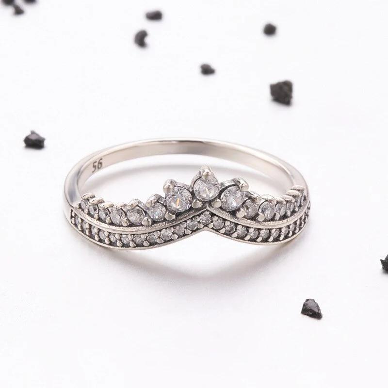 V vorm Sterling zilveren Ring - Image 2