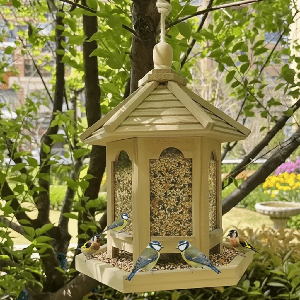 Vogelhuisje met Geïntegreerd Watersysteem voor Tuin - Image 2