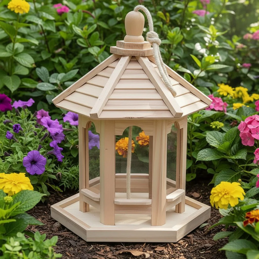 Vogelhuisje met Geïntegreerd Watersysteem voor Tuin - Image 3