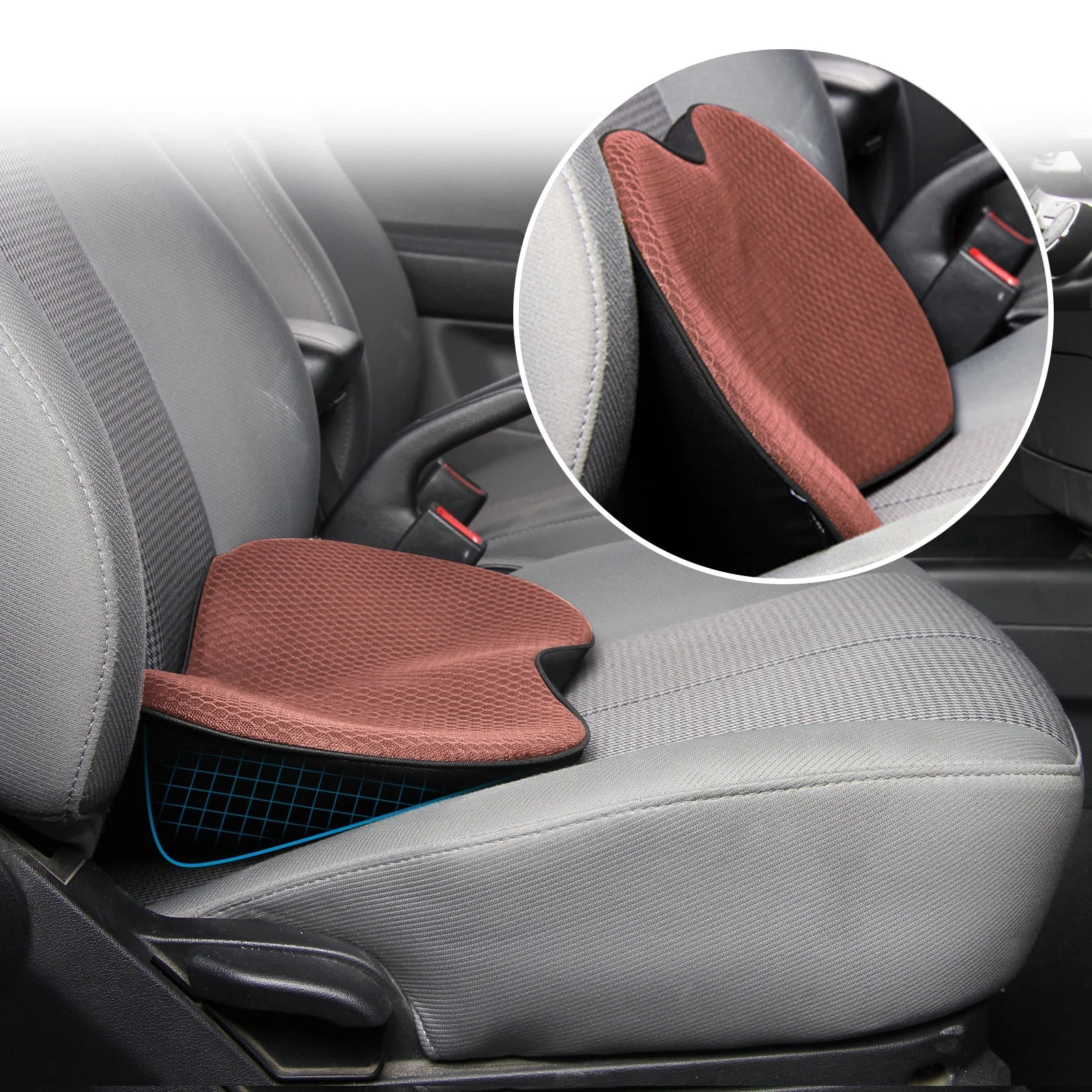 Volwassenen Auto Zitkussen met Lendensteun Ergonomisch Ontwerp - Image 5