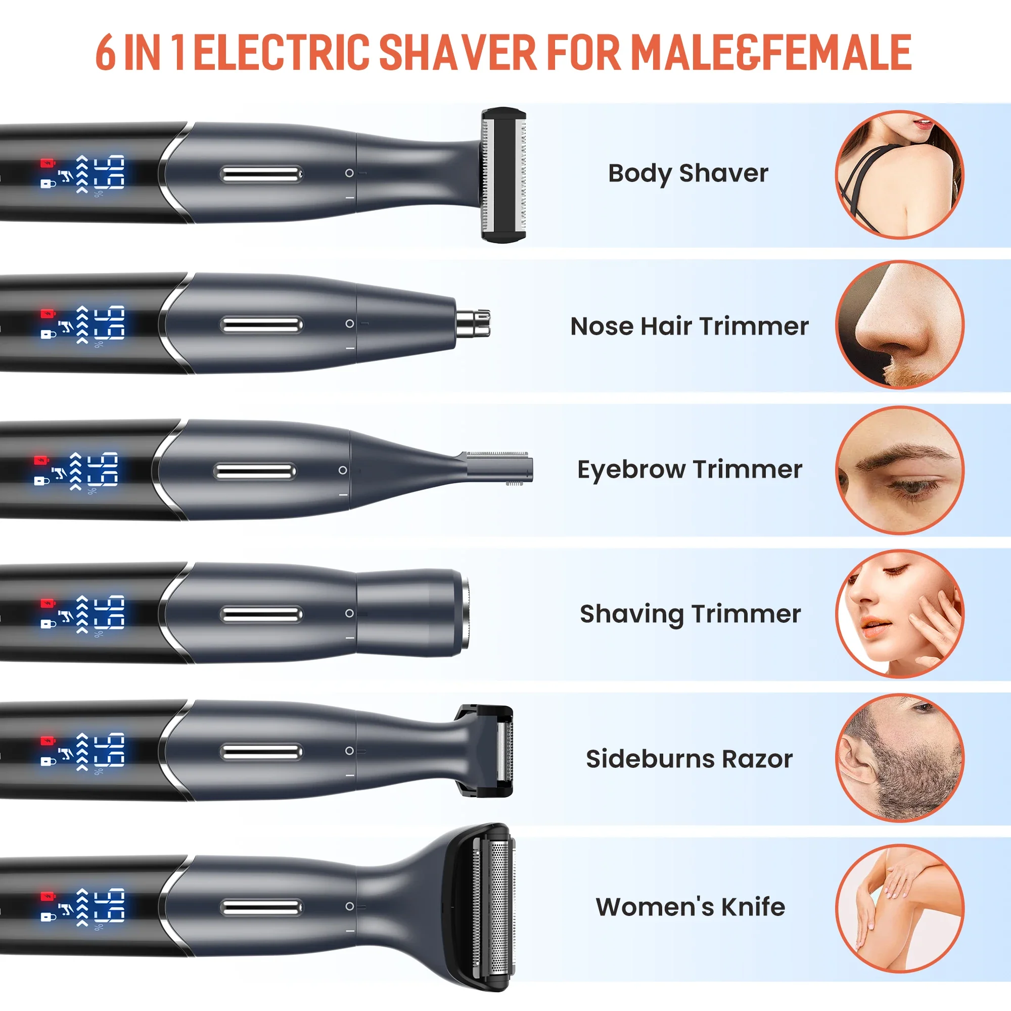 Vrouwelijke Elektrische Epilator Multifunctioneel Scheerapparaat - Image 3