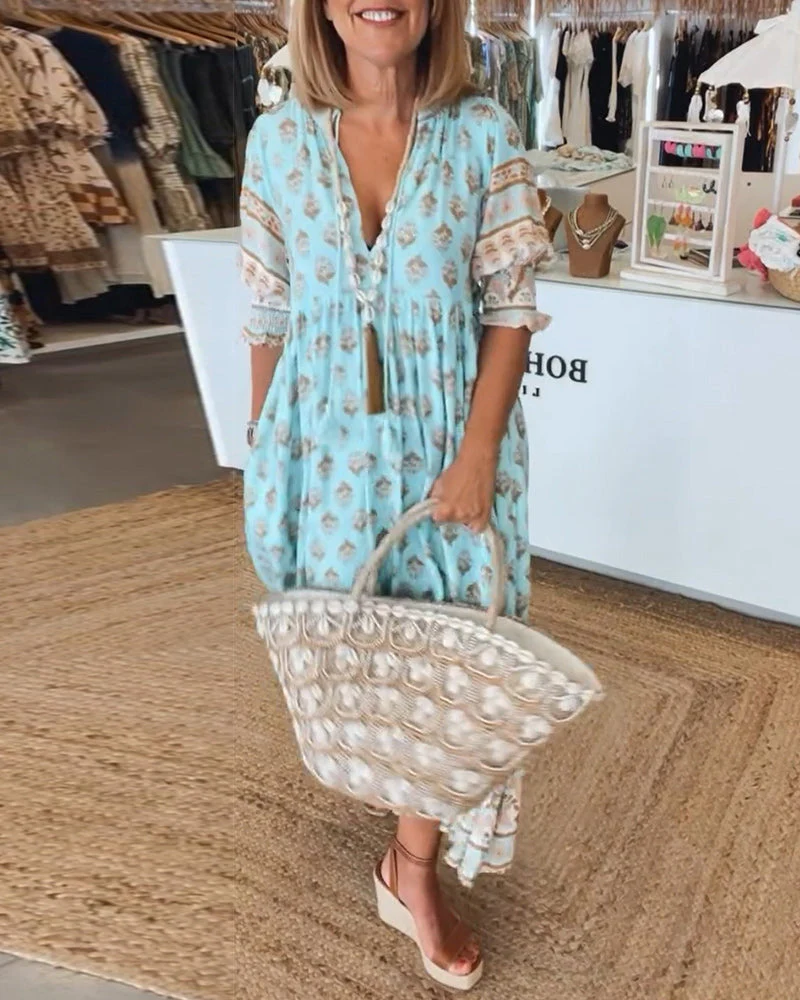 Vrouwen Maxi Jurk met V-hals voor de Lente - Image 2