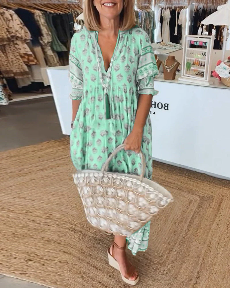 Vrouwen Maxi Jurk met V-hals voor de Lente - Image 3