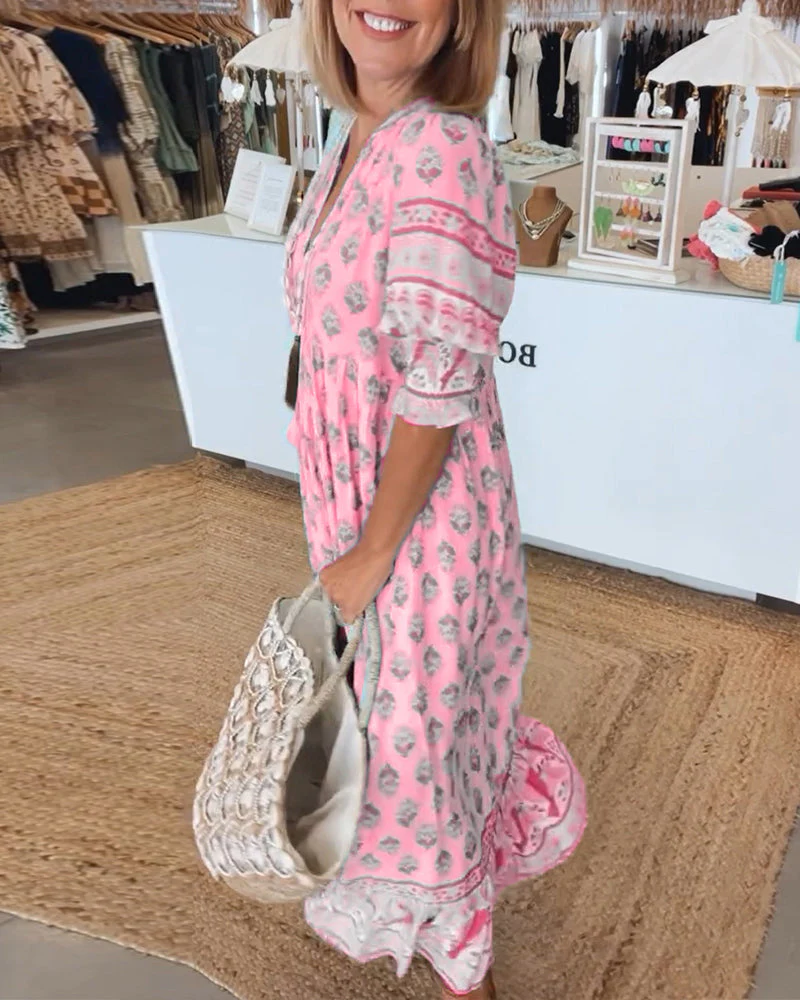 Vrouwen Maxi Jurk met V-hals voor de Lente - Image 6