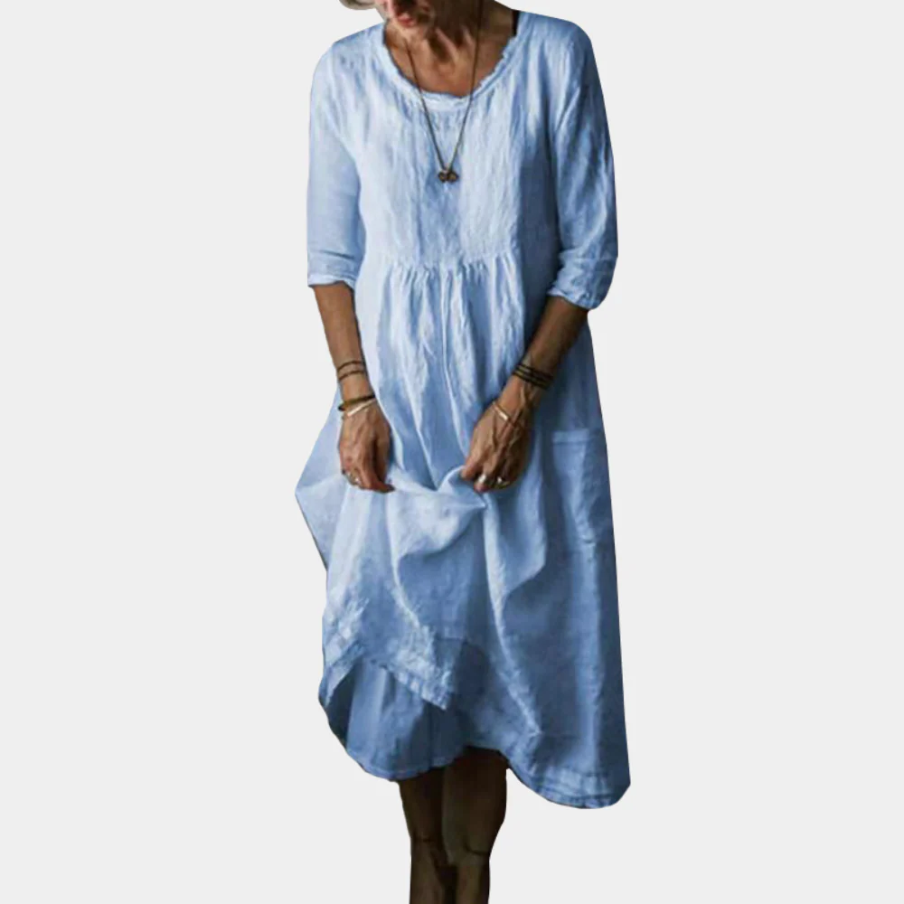 Vrouwen Midi Jurk met Elbowlange Mouwen - Image 2