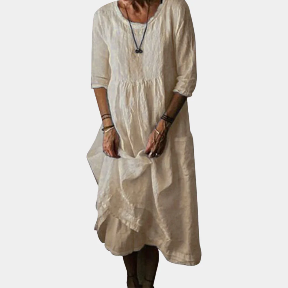 Vrouwen Midi Jurk met Elbowlange Mouwen - Image 3
