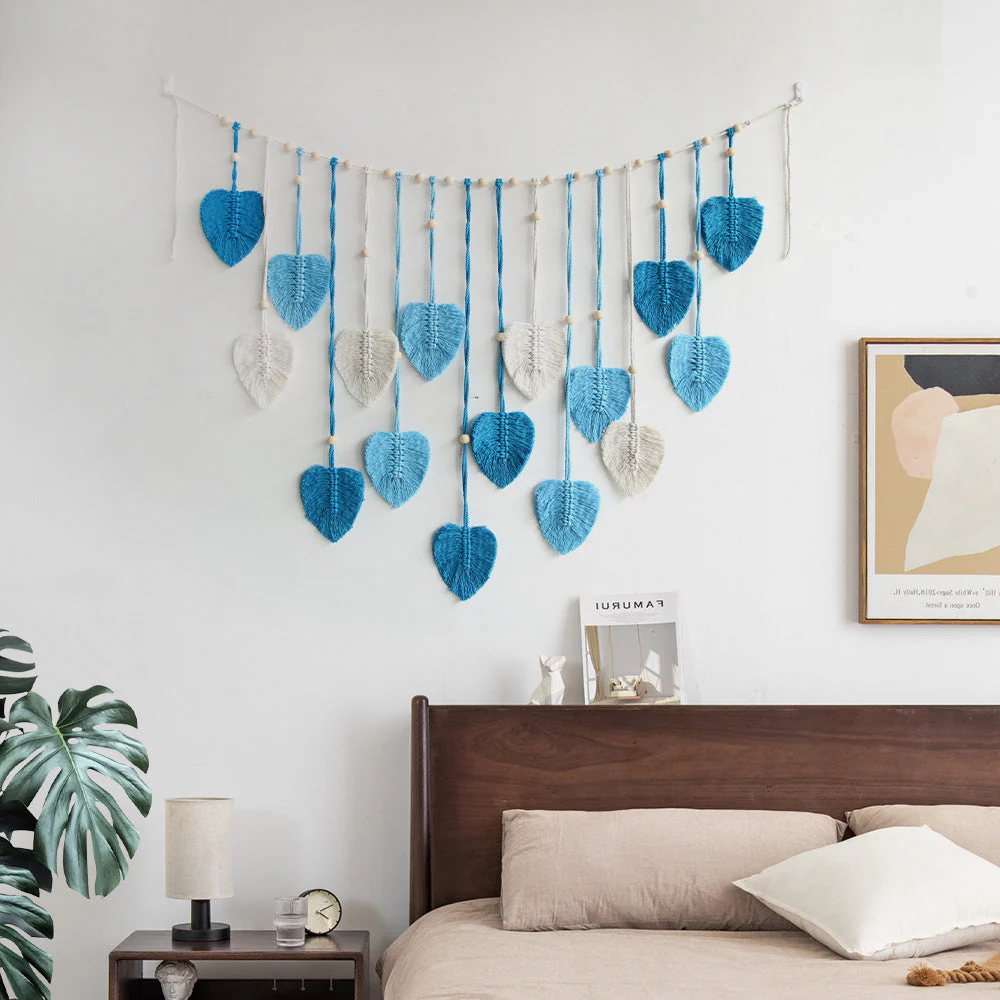 Wanddecoratie Macrame Groene Bladeren voor Woonkamer en Slaapkamer - Image 5