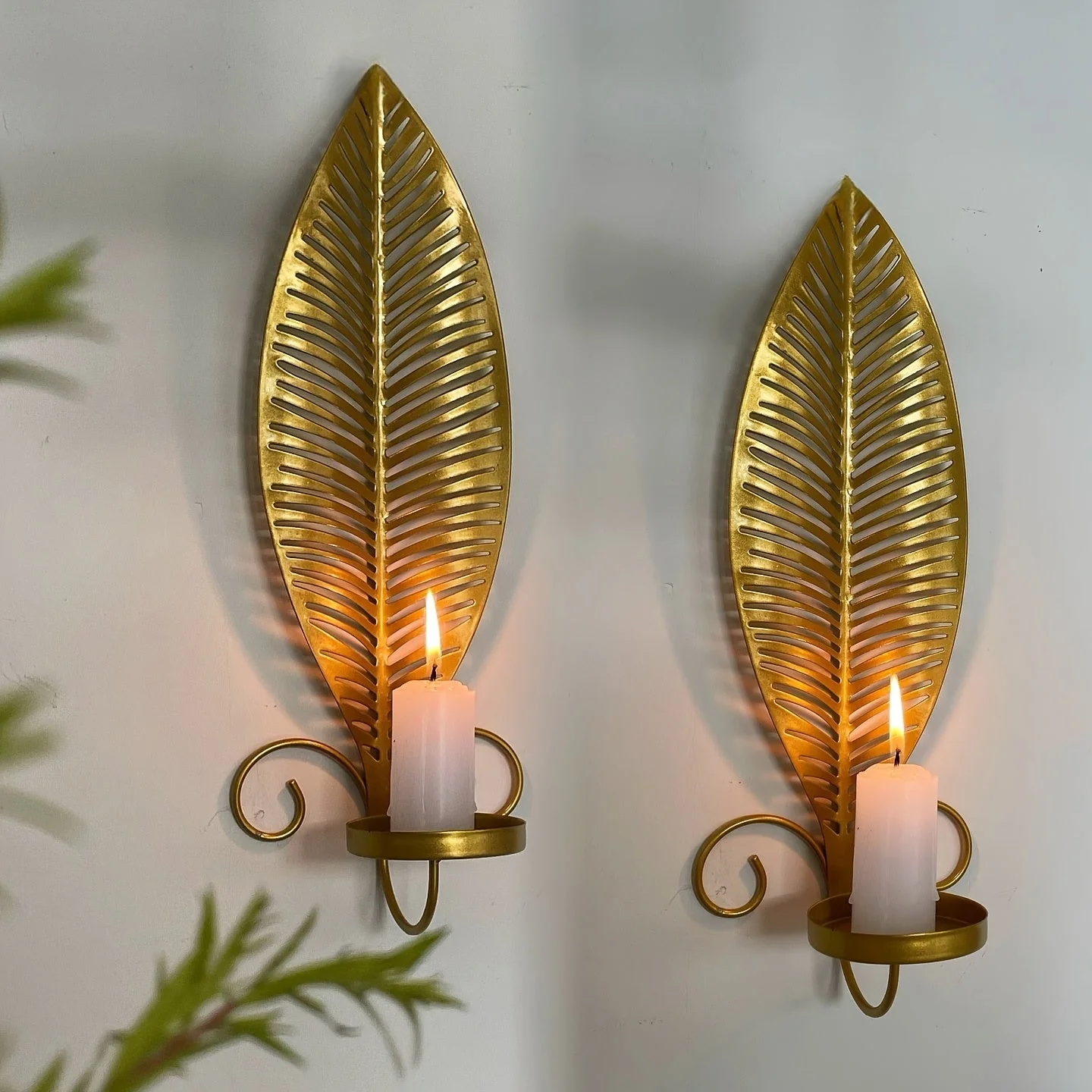 Wandkandelaar Bladmotief Scandinavisch Design voor Binnengebruik - Image 2