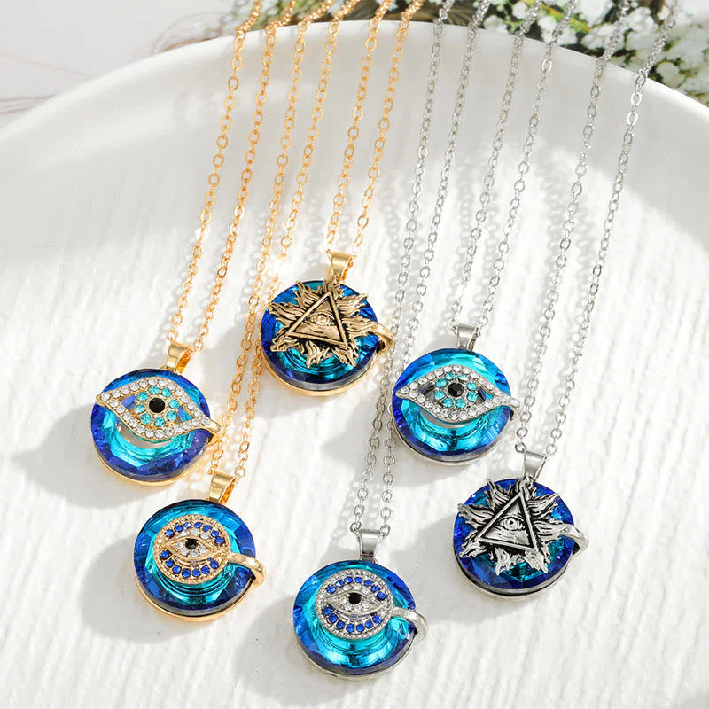 Zilveren Ketting Dames Met Boze Oog Talisman, Spiritueel Ontwerp, Verstelbare Lengte - Image 2